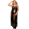 Subblime - Queen Plus Ensemble Robe Et Tanga Subblime Queen Plus Noir